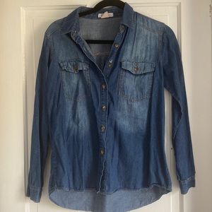 Jean button up dress shirt